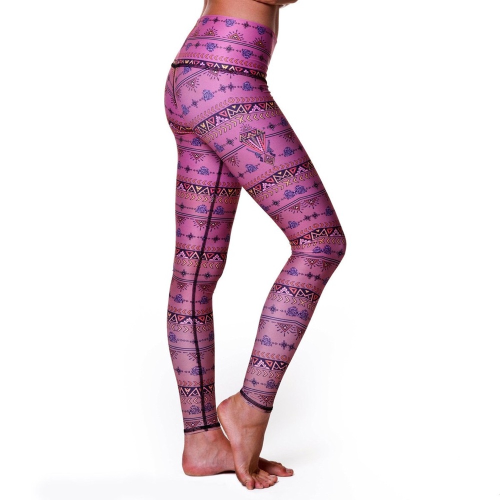 Teeki Pink Choose Roses Leggings M